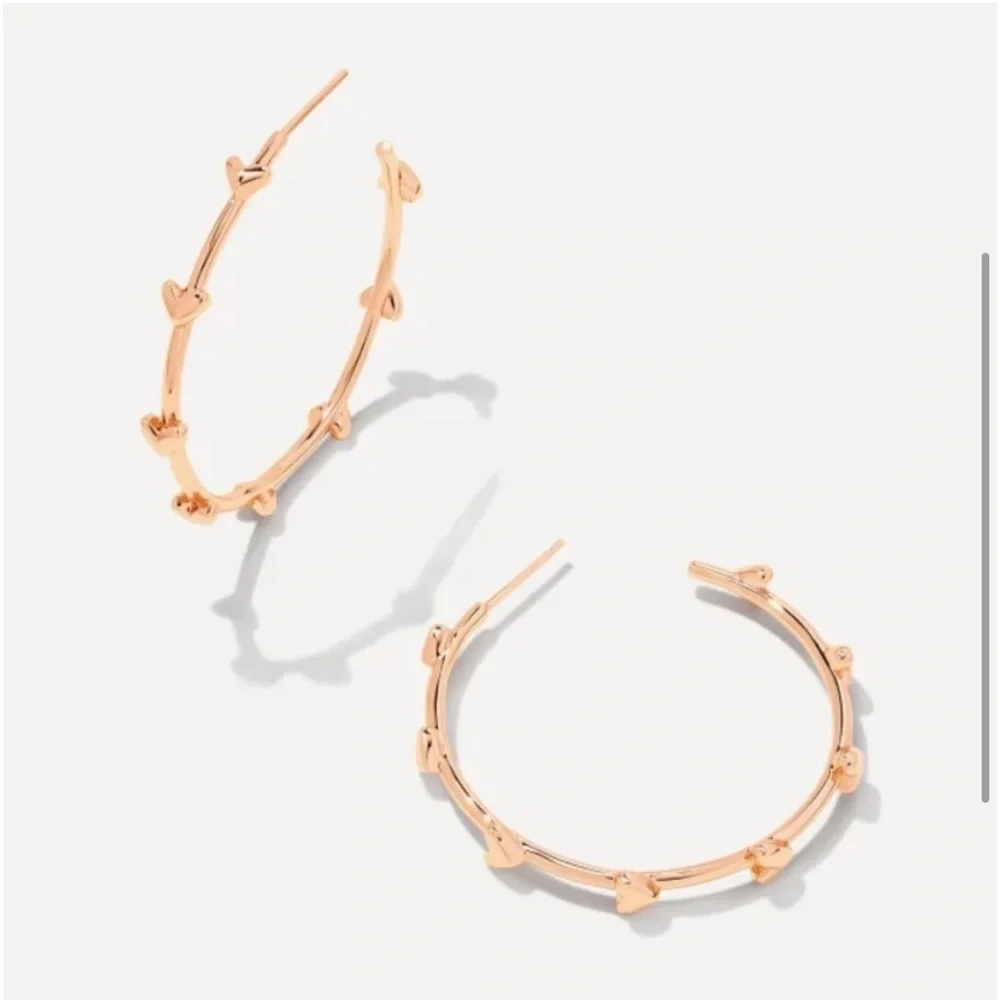NWT Kendra Scott Haven Hoop Earrings Rose Gold - Picture 1 of 8
